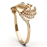 TS097 - Rose Gold 925 Sterling Silver Ring with AAA Grade CZ in Garnet - Alamode - Flyclothing LLC
