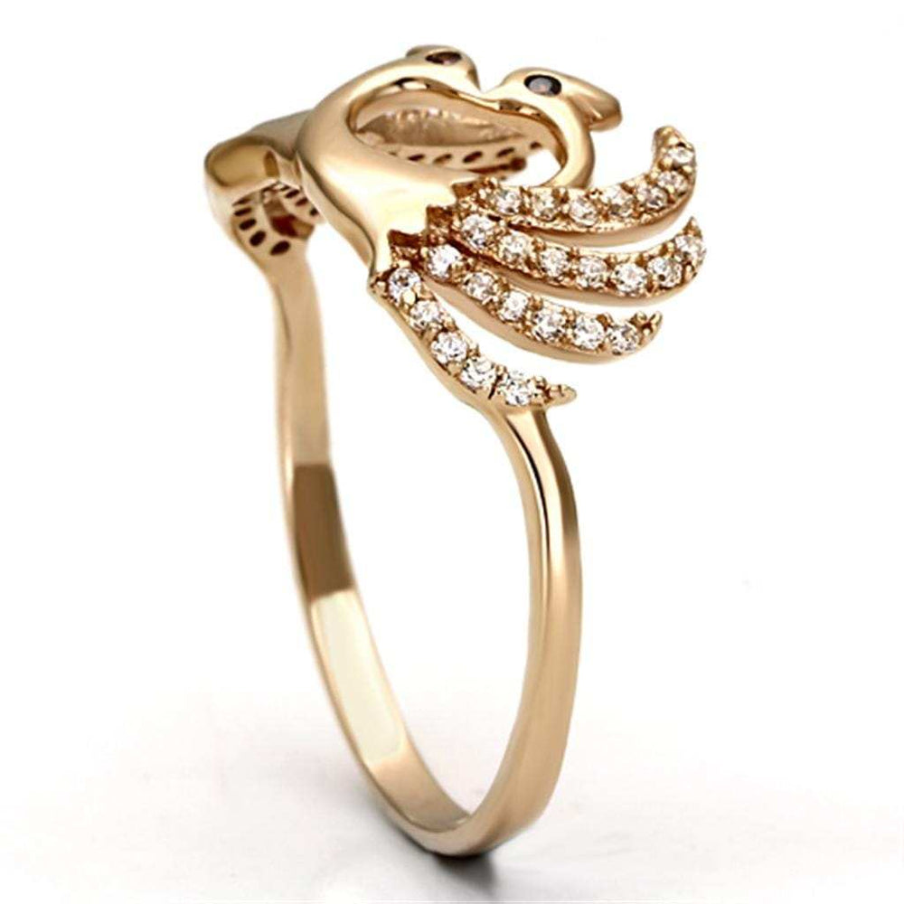 TS097 - Rose Gold 925 Sterling Silver Ring with AAA Grade CZ in Garnet - Alamode - Flyclothing LLC