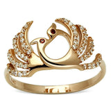 TS097 - Rose Gold 925 Sterling Silver Ring with AAA Grade CZ in Garnet - Alamode - Flyclothing LLC