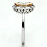 TS098 - Rhodium 925 Sterling Silver Ring with AAA Grade CZ in Champagne - Alamode - Flyclothing LLC