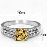 TS099 - Rhodium 925 Sterling Silver Ring with AAA Grade CZ in Champagne - Alamode - Flyclothing LLC