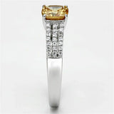 TS099 - Rhodium 925 Sterling Silver Ring with AAA Grade CZ in Champagne - Alamode - Flyclothing LLC