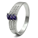 TS104 - Rhodium 925 Sterling Silver Ring with AAA Grade CZ in Amethyst - Alamode - Flyclothing LLC