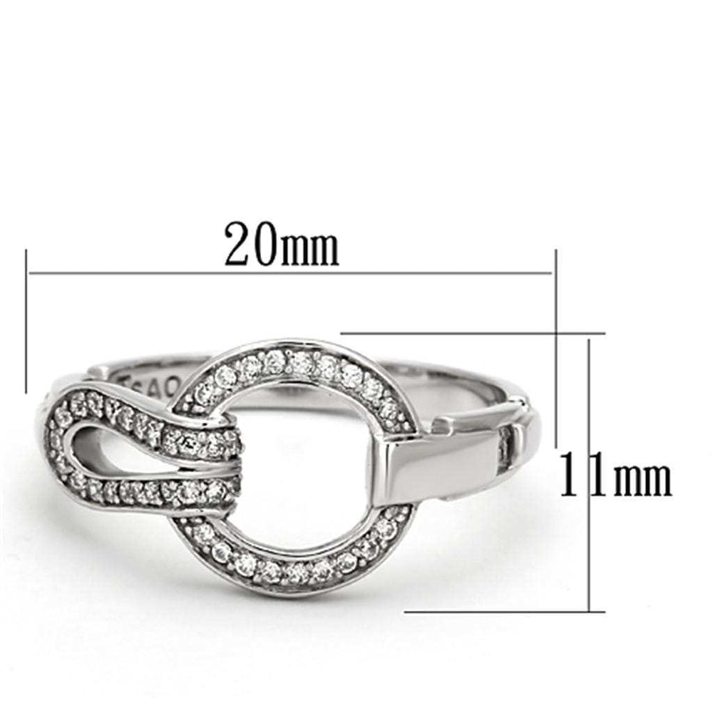 TS105 - Rhodium 925 Sterling Silver Ring with AAA Grade CZ in Clear - Alamode - Flyclothing LLC