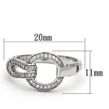 TS105 - Rhodium 925 Sterling Silver Ring with AAA Grade CZ  in Clear - Alamode