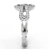 TS105 - Rhodium 925 Sterling Silver Ring with AAA Grade CZ in Clear - Alamode - Flyclothing LLC