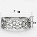 TS106 - Rhodium 925 Sterling Silver Ring with AAA Grade CZ in Clear - Alamode - Flyclothing LLC