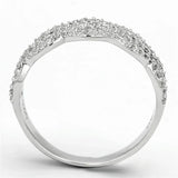 TS106 - Rhodium 925 Sterling Silver Ring with AAA Grade CZ in Clear - Alamode - Flyclothing LLC