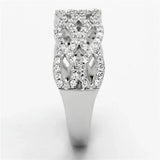 TS106 - Rhodium 925 Sterling Silver Ring with AAA Grade CZ in Clear - Alamode - Flyclothing LLC