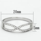TS107 - Rhodium 925 Sterling Silver Ring with AAA Grade CZ in Clear - Alamode - Flyclothing LLC