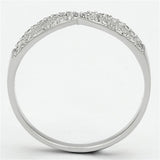 TS107 - Rhodium 925 Sterling Silver Ring with AAA Grade CZ  in Clear - Alamode
