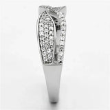 TS108 - Rhodium 925 Sterling Silver Ring with AAA Grade CZ in Clear - Alamode - Flyclothing LLC