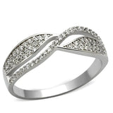 TS108 - Rhodium 925 Sterling Silver Ring with AAA Grade CZ in Clear - Alamode - Flyclothing LLC