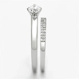 TS110 - Rhodium 925 Sterling Silver Ring with AAA Grade CZ in Clear - Alamode - Flyclothing LLC