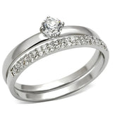 TS110 - Rhodium 925 Sterling Silver Ring with AAA Grade CZ in Clear - Alamode - Flyclothing LLC