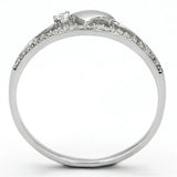 TS111 - Rhodium 925 Sterling Silver Ring with AAA Grade CZ in Clear - Alamode - Flyclothing LLC