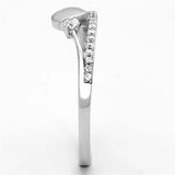 TS111 - Rhodium 925 Sterling Silver Ring with AAA Grade CZ in Clear - Alamode - Flyclothing LLC
