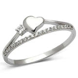 TS111 - Rhodium 925 Sterling Silver Ring with AAA Grade CZ in Clear - Alamode - Flyclothing LLC