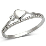 TS111 - Rhodium 925 Sterling Silver Ring with AAA Grade CZ in Clear - Alamode - Flyclothing LLC