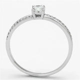 TS112 - Rhodium 925 Sterling Silver Ring with AAA Grade CZ in Clear - Alamode - Flyclothing LLC
