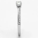 TS112 - Rhodium 925 Sterling Silver Ring with AAA Grade CZ in Clear - Alamode - Flyclothing LLC
