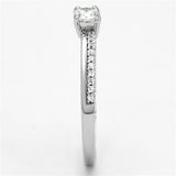 TS112 - Rhodium 925 Sterling Silver Ring with AAA Grade CZ  in Clear