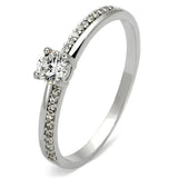 TS112 - Rhodium 925 Sterling Silver Ring with AAA Grade CZ in Clear - Alamode - Flyclothing LLC