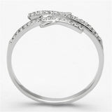 TS113 - Rhodium 925 Sterling Silver Ring with AAA Grade CZ  in Clear - Alamode