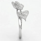 TS114 - Rhodium 925 Sterling Silver Ring with AAA Grade CZ in Clear - Alamode - Flyclothing LLC