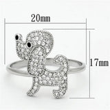 TS115 - Rhodium 925 Sterling Silver Ring with AAA Grade CZ in Black Diamond - Alamode - Flyclothing LLC