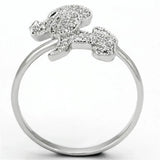 TS115 - Rhodium 925 Sterling Silver Ring with AAA Grade CZ in Black Diamond - Alamode - Flyclothing LLC