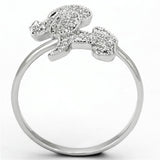 TS115 - Rhodium 925 Sterling Silver Ring with AAA Grade CZ  in Black Diamond - Alamode