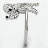 TS115 - Rhodium 925 Sterling Silver Ring with AAA Grade CZ in Black Diamond - Alamode - Flyclothing LLC