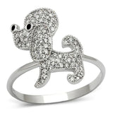 TS115 - Rhodium 925 Sterling Silver Ring with AAA Grade CZ in Black Diamond - Alamode - Flyclothing LLC