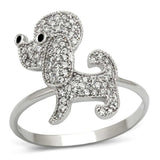 TS115 - Rhodium 925 Sterling Silver Ring with AAA Grade CZ in Black Diamond - Alamode - Flyclothing LLC