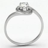 TS116 - Rhodium 925 Sterling Silver Ring with AAA Grade CZ  in Clear - Alamode
