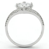 TS118 - Rhodium 925 Sterling Silver Ring with AAA Grade CZ in Clear - Alamode - Flyclothing LLC