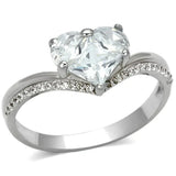 TS118 - Rhodium 925 Sterling Silver Ring with AAA Grade CZ in Clear - Alamode - Flyclothing LLC