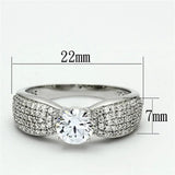 TS119 - Rhodium 925 Sterling Silver Ring with AAA Grade CZ in Clear - Alamode - Flyclothing LLC