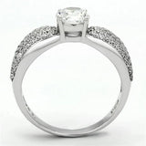 TS119 - Rhodium 925 Sterling Silver Ring with AAA Grade CZ in Clear - Alamode - Flyclothing LLC