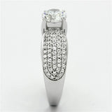 TS119 - Rhodium 925 Sterling Silver Ring with AAA Grade CZ in Clear - Alamode - Flyclothing LLC