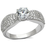 TS119 - Rhodium 925 Sterling Silver Ring with AAA Grade CZ in Clear - Alamode - Flyclothing LLC