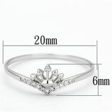 TS120 - Rhodium 925 Sterling Silver Ring with AAA Grade CZ  in Clear - Alamode