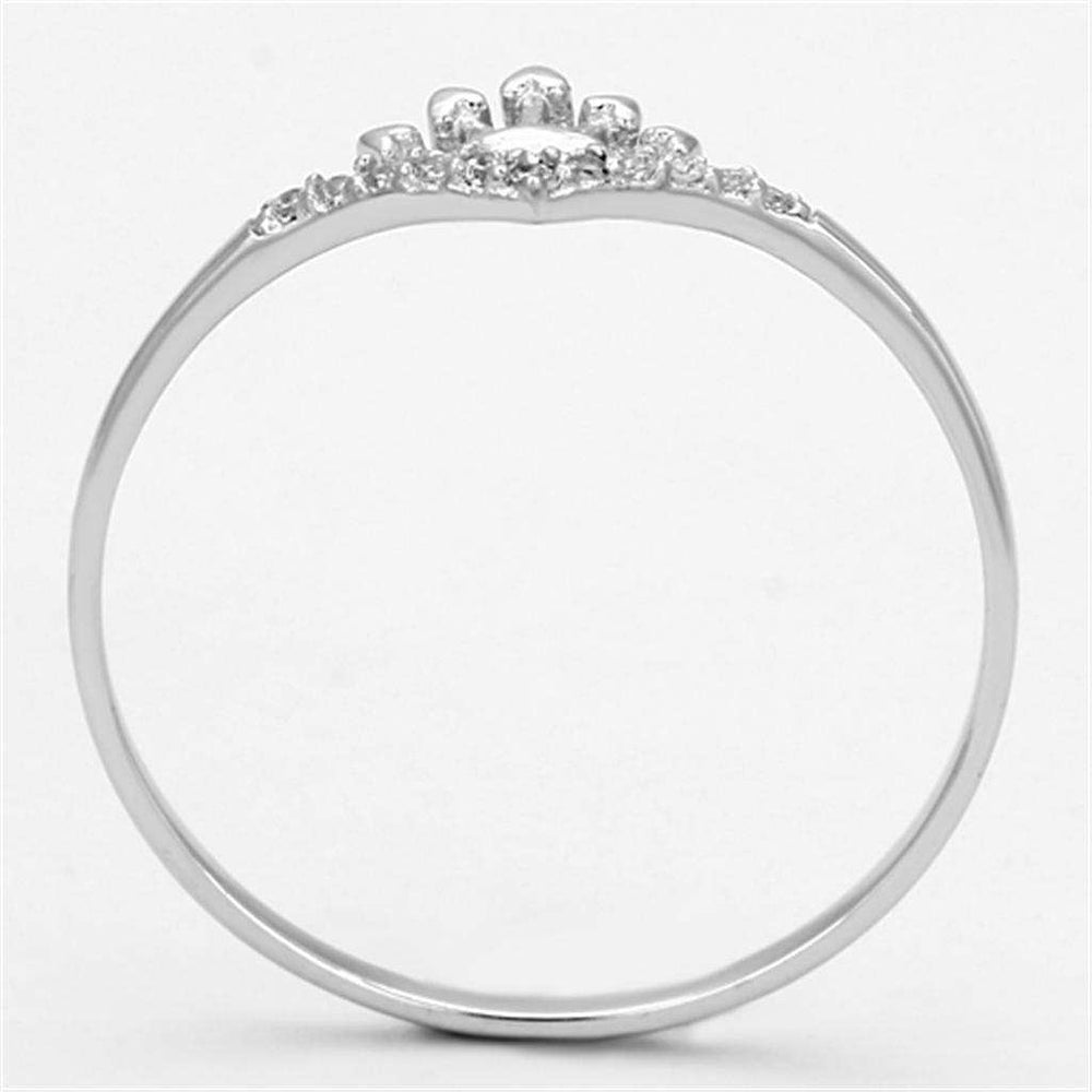 TS120 - Rhodium 925 Sterling Silver Ring with AAA Grade CZ in Clear - Alamode - Flyclothing LLC