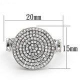 TS121 - Rhodium 925 Sterling Silver Ring with AAA Grade CZ in Clear - Alamode - Flyclothing LLC