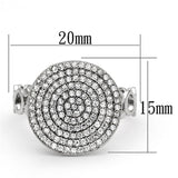 TS121 - Rhodium 925 Sterling Silver Ring with AAA Grade CZ  in Clear - Alamode