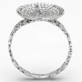 TS121 - Rhodium 925 Sterling Silver Ring with AAA Grade CZ in Clear - Alamode - Flyclothing LLC