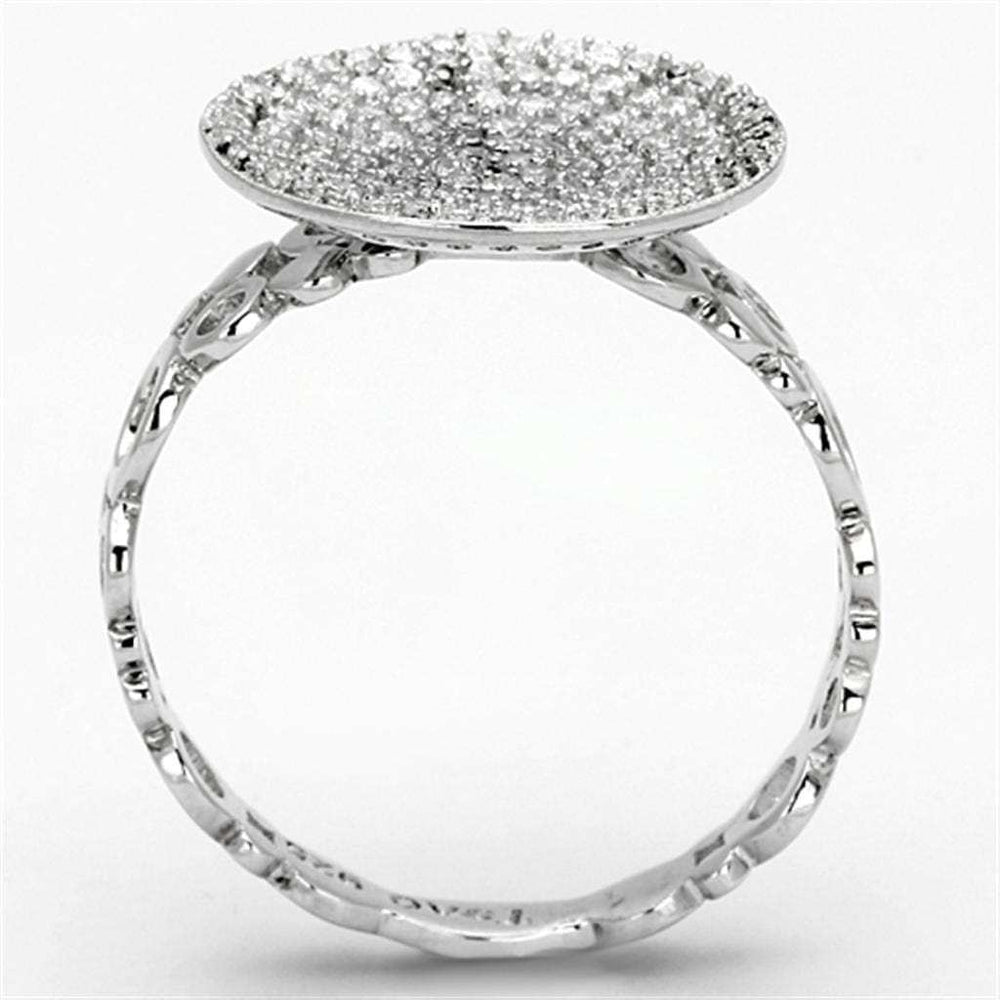 TS121 - Rhodium 925 Sterling Silver Ring with AAA Grade CZ in Clear - Alamode - Flyclothing LLC