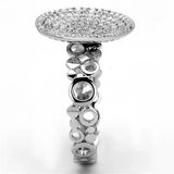 TS121 - Rhodium 925 Sterling Silver Ring with AAA Grade CZ in Clear - Alamode - Flyclothing LLC