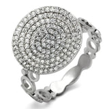 TS121 - Rhodium 925 Sterling Silver Ring with AAA Grade CZ in Clear - Alamode - Flyclothing LLC